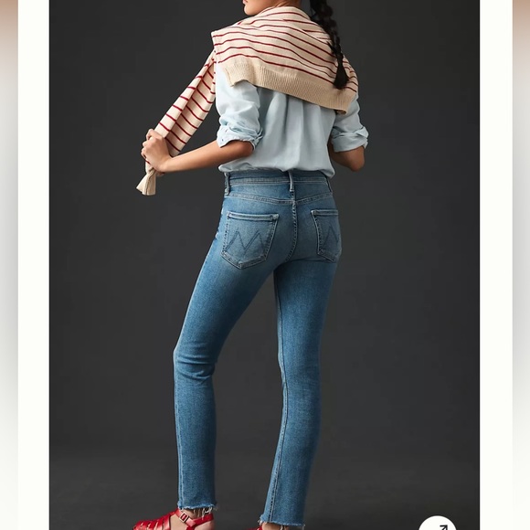 Mother Mid Rise Dazzler Ankle Fray Jean 25 New $238- anthropologie 😍 - Picture 2 of 16